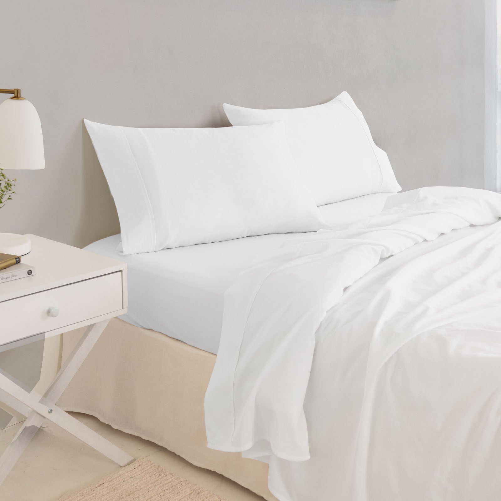 Royal Comfort - Balmain 1000TC Bamboo cotton Sheet Sets (Queen) - White-1951134852657057793