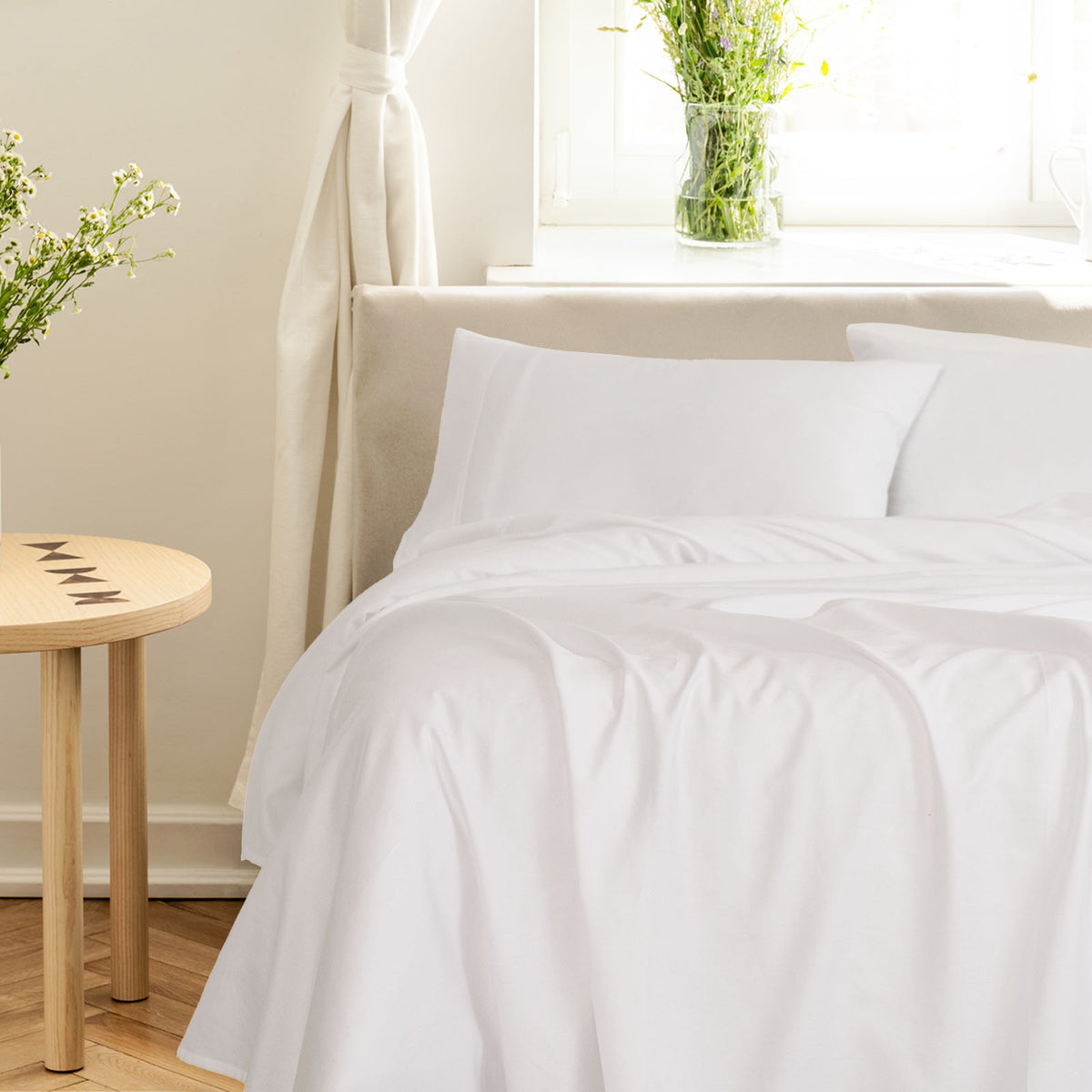 Royal Comfort - Balmain 1000TC Bamboo cotton Sheet Sets (King) - White-1951134853571416064