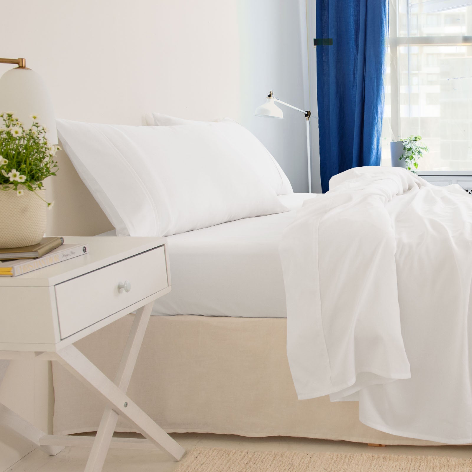 Royal Comfort - Balmain 1000TC Bamboo cotton Sheet Sets (King) - White-1951134853571416066