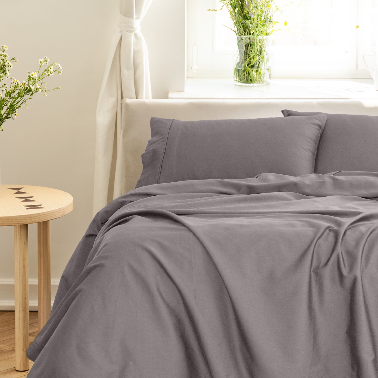Royal Comfort - Balmain 1000TC Bamboo cotton Sheet Sets (Double) - Dove-1951134854515134464