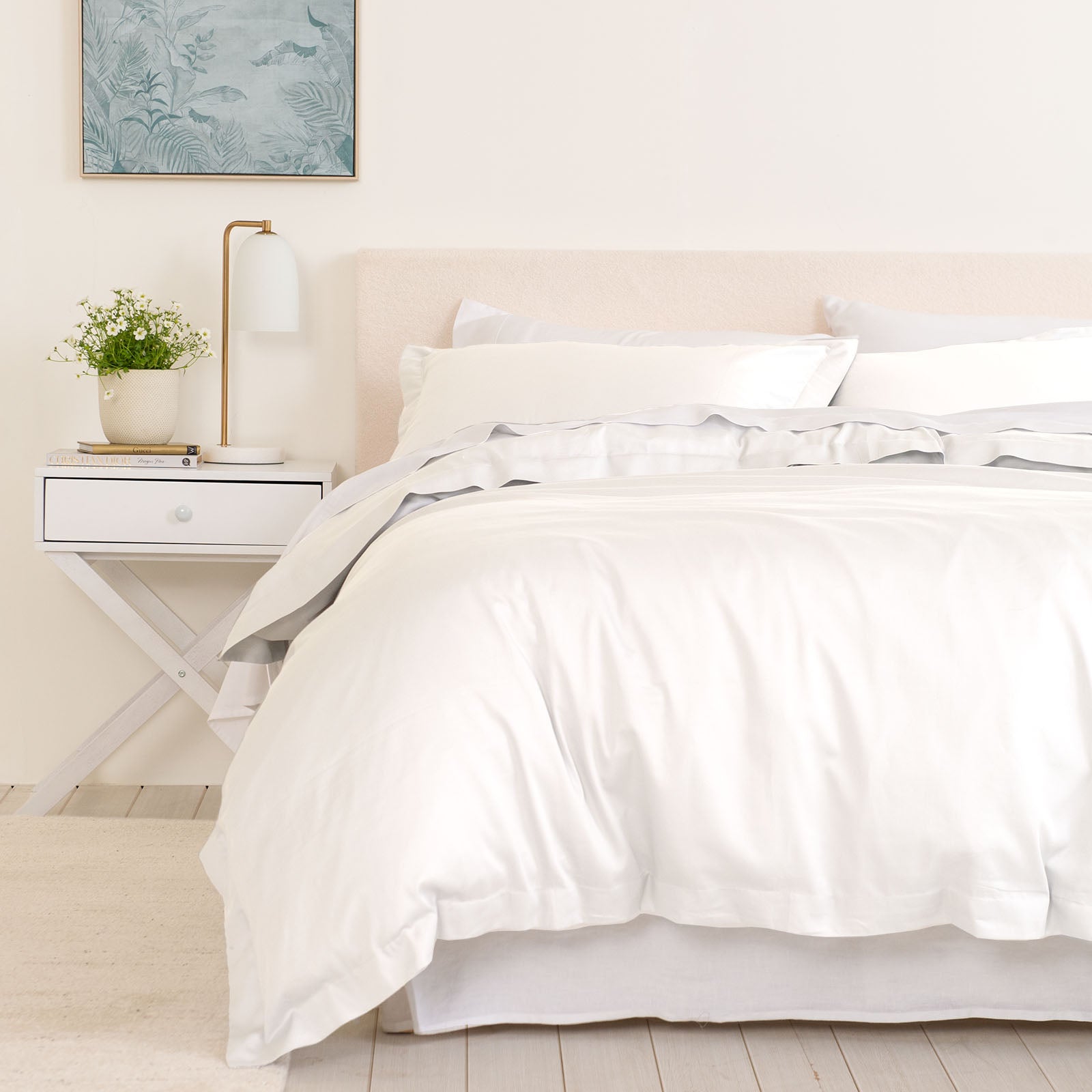 Royal Comfort - Balmain 1000TC Bamboo cotton Quilt Cover Sets (Queen) - White-1951134823074631680