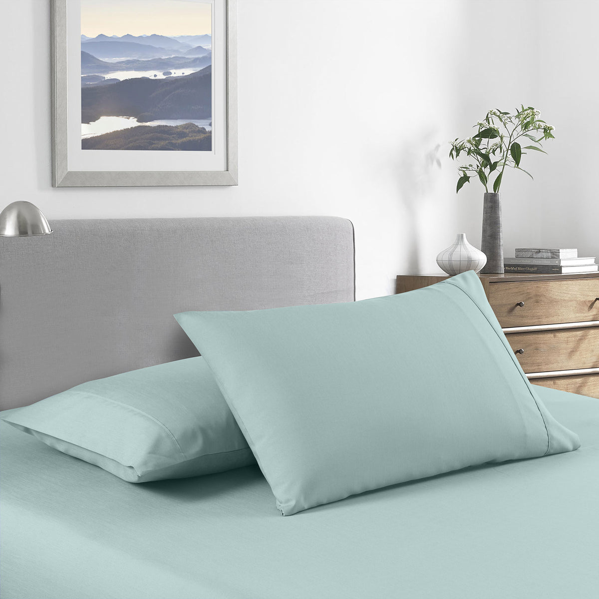 Royal Comfort Bamboo Cooling 2000TC Sheet Set - Queen-Frost-1951134860773036033