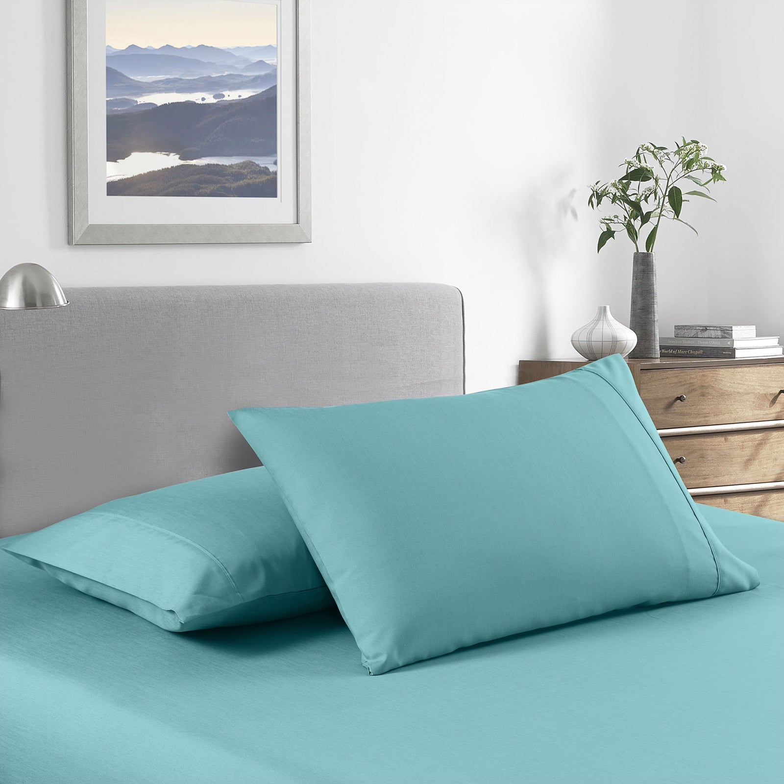 Royal Comfort Bamboo Cooling 2000TC Sheet Set - Single-Aqua-1951134863461584897