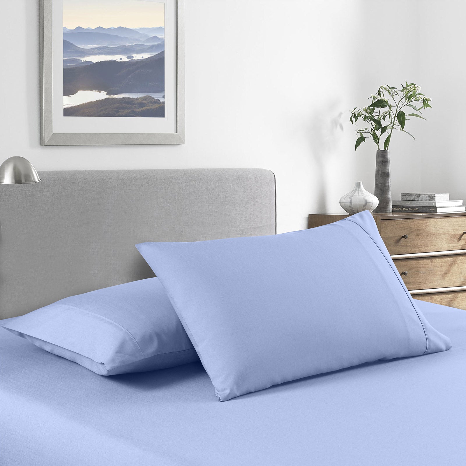 Royal Comfort Bamboo Cooling 2000TC Sheet Set - Single-Light Blue-1951134863952318465