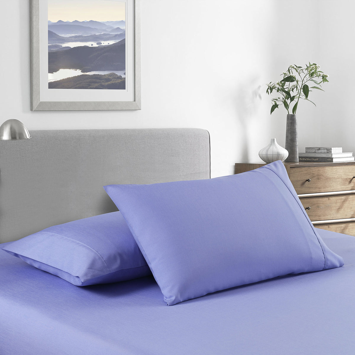 Royal Comfort Bamboo Cooling 2000TC Sheet Set - Single-Mid Blue-1951134864287862785
