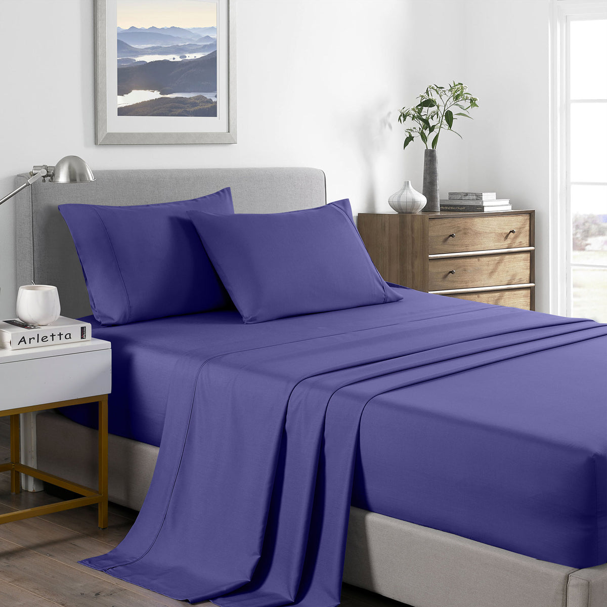 Royal Comfort Bamboo Cooling 2000TC Sheet Set - Single-Royal Blue-1951134864631795712