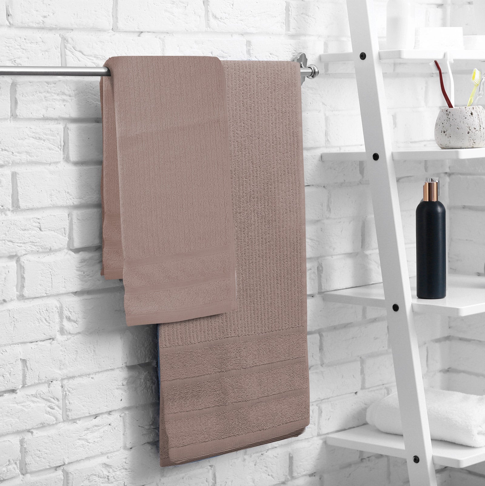 Royal Comfort Eden Egyptian Cotton 600 GSM 8 Piece Towel Pack Champagne Rose-1951134891802497029