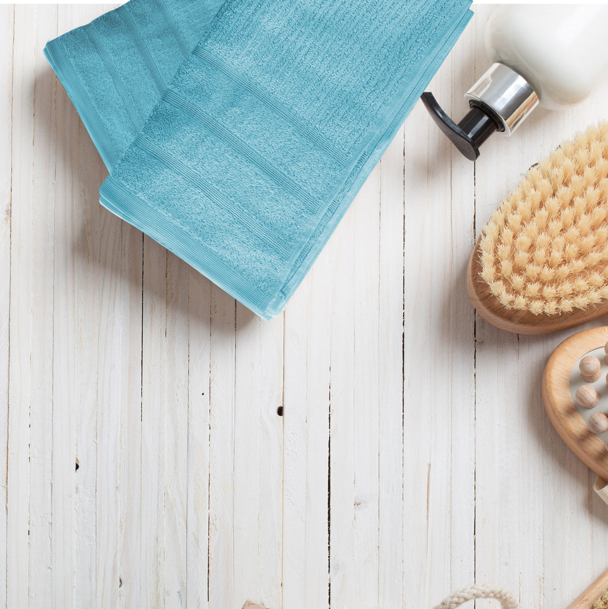 Royal Comfort Eden Egyptian Cotton 600 GSM 8 Piece Towel Pack Aqua-1951134892150624259