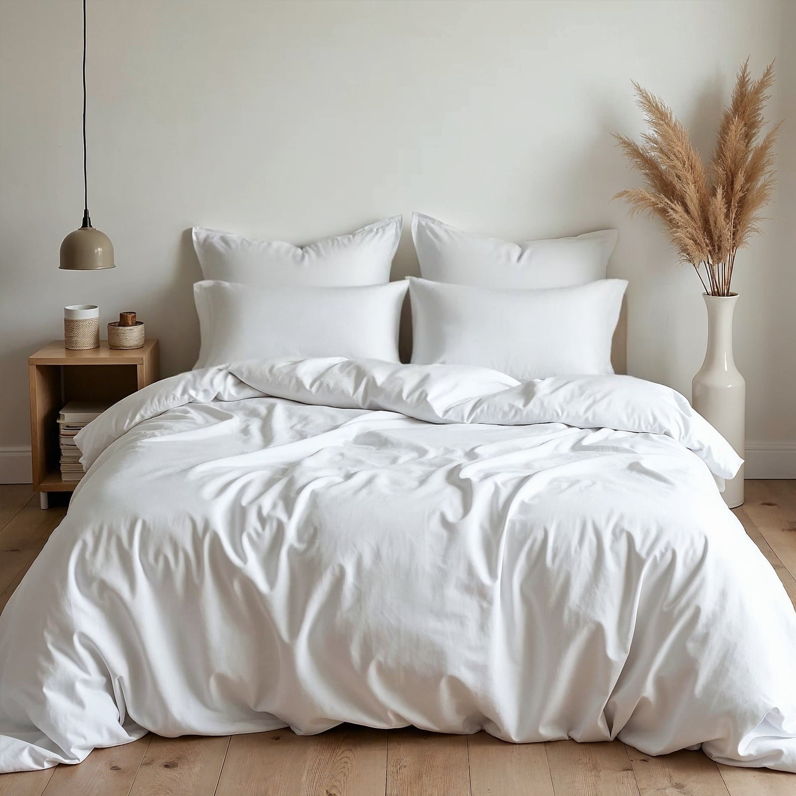 Royal Comfort 1500TC Cotton Rich Fitted 4 PC Sheet sets Queen White-1951134867957878784