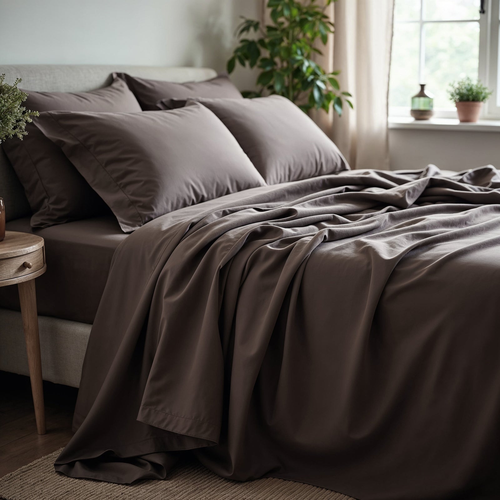 Royal Comfort 1500TC Cotton Rich Fitted 4 PC Sheet sets King Dusk Grey-1951134868444418049