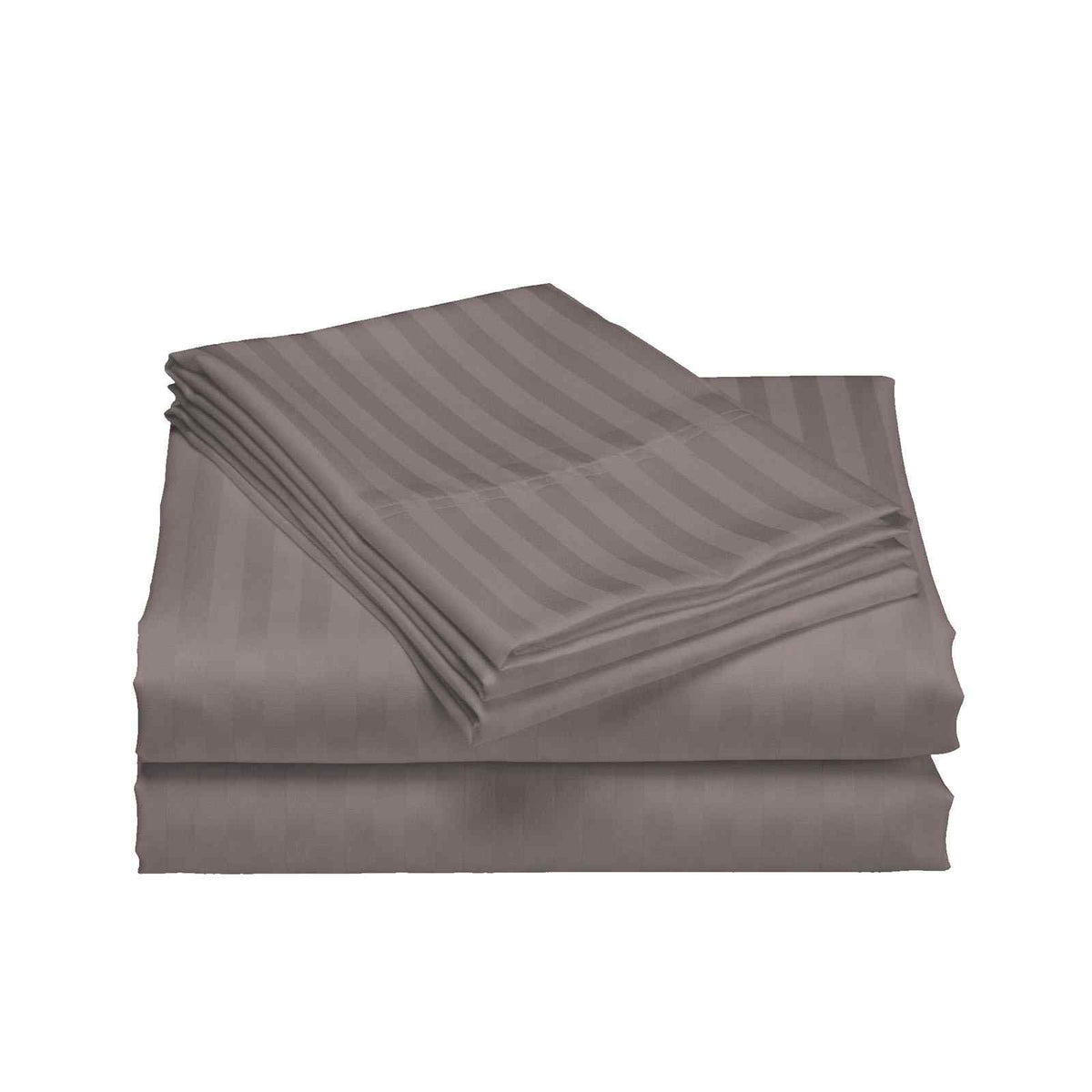 Royal Comfort 1200 Thread count Damask Stripe Cotton Blend sheet sets King Pewter-1951134870906474498