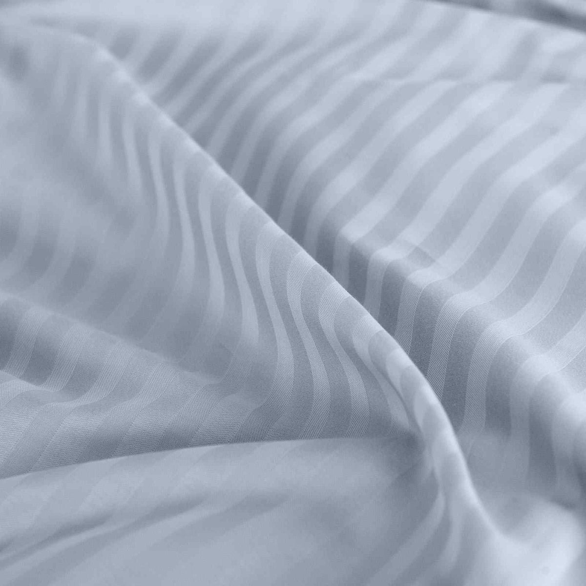 Royal Comfort 1200 Thread count Damask Stripe Cotton Blend sheet sets Queen Blue Fog-1951134871242018820