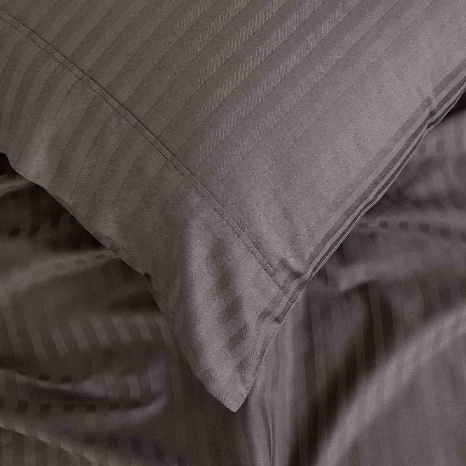 Royal Comfort 1200 Thread count Damask Stripe Cotton Blend sheet sets Queen Pewter-1951134872068296709