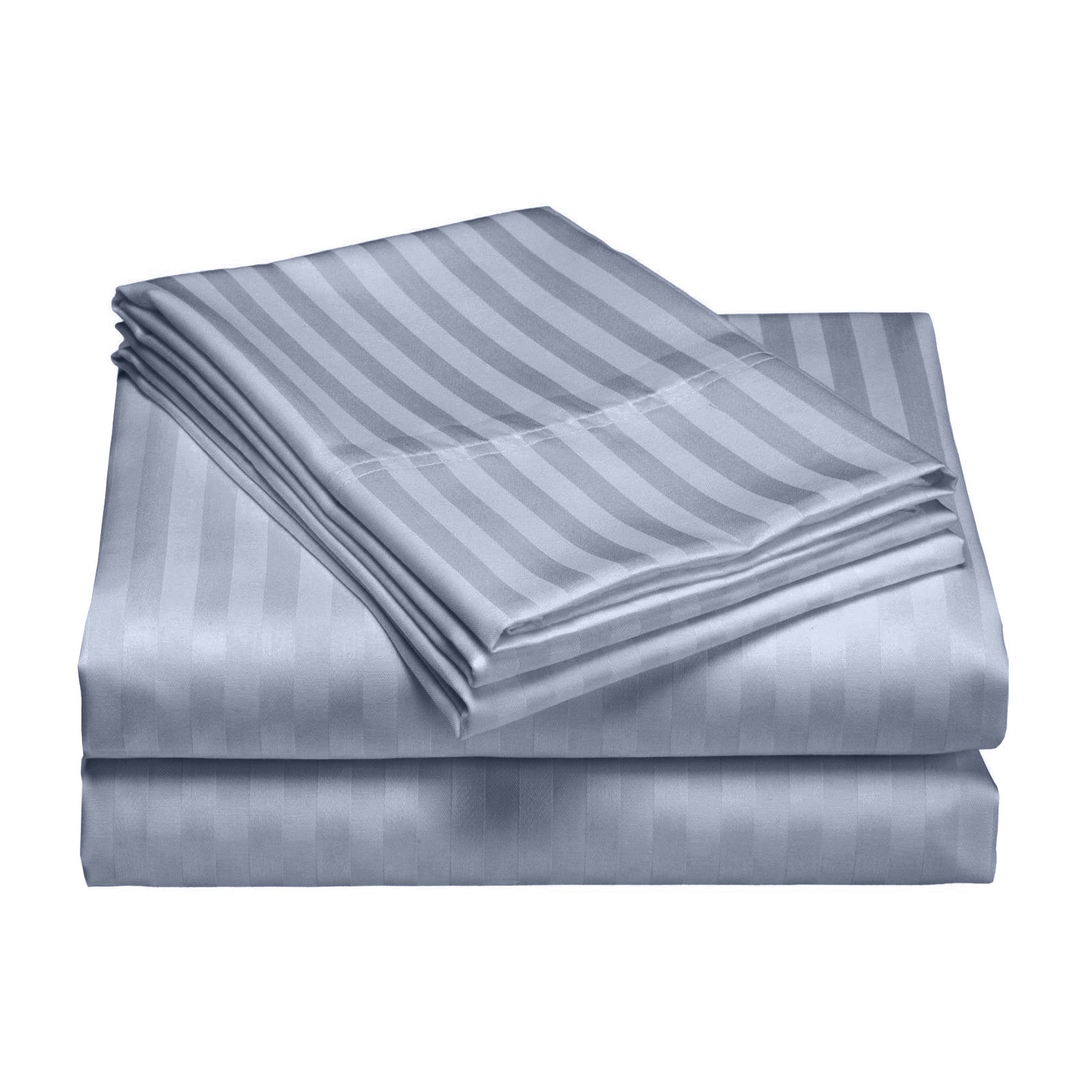 Royal Comfort 1200 Thread count Damask Stripe Cotton Blend Quilt Cover Sets King Blue Fog-1951134826325217283
