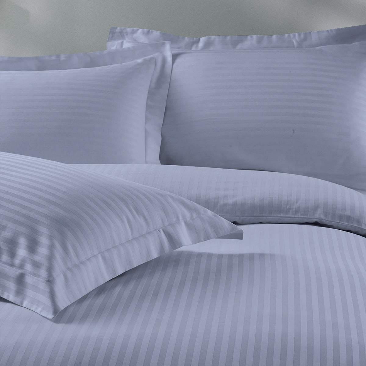 Royal Comfort 1200 Thread count Damask Stripe Cotton Blend Quilt Cover Sets Queen Blue Frog-1951134826652372993