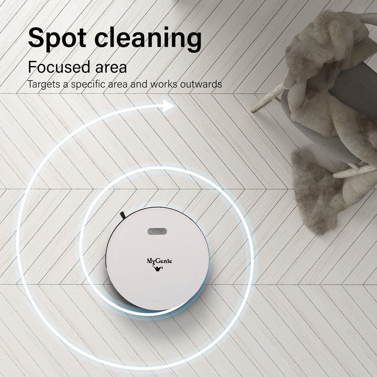 MyGenie Smart Robotic Vacuum Cleaner - White-1951134808264544262
