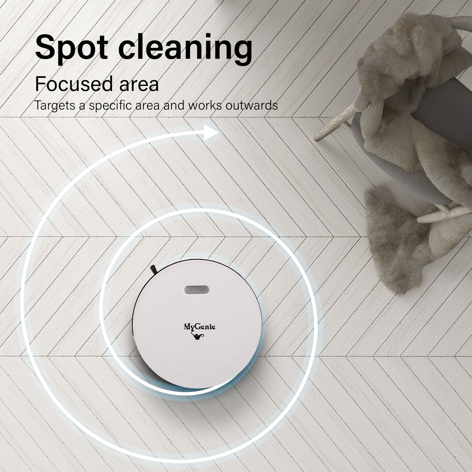 MyGenie Smart Robotic Vacuum Cleaner - White-1951134808264544262