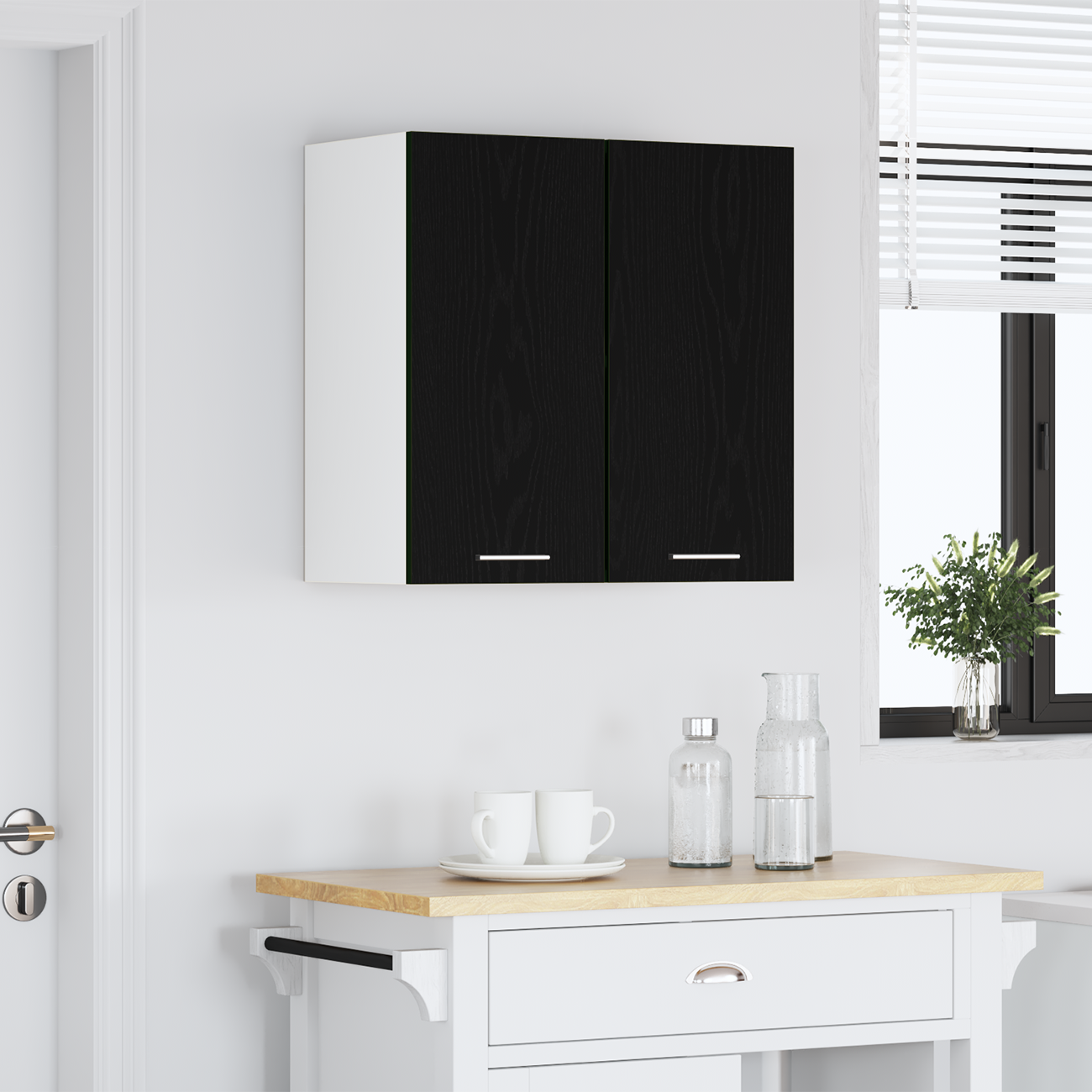 Hanging Cabinet Lyon Black Oak 60 x 31 x 60 cm Engineered Wood