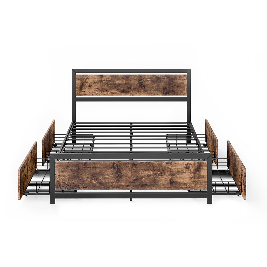 Levede Queen Bed Frame Industrial Mattress-1910113214197272576