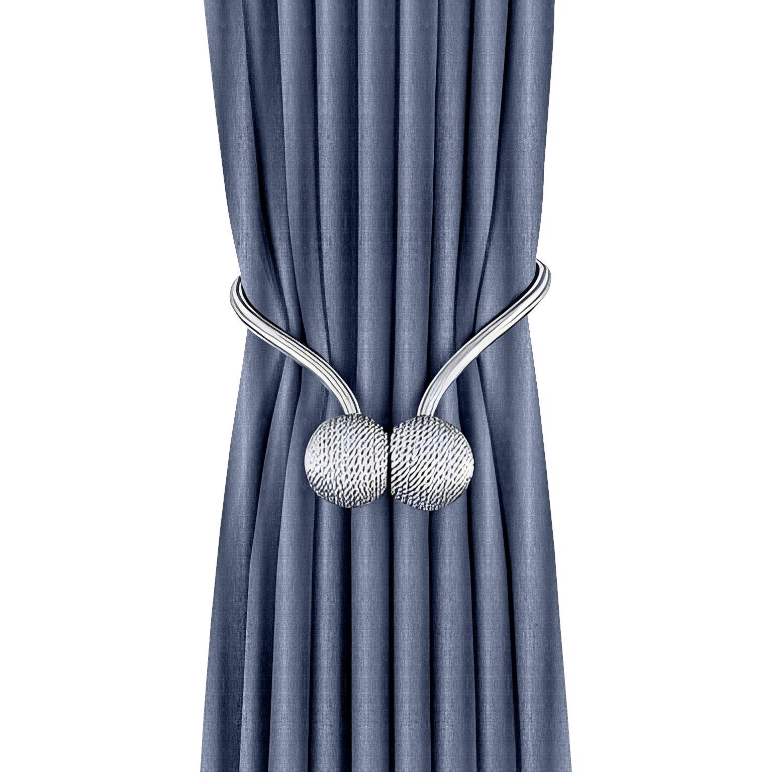 Anyhouz Curtains 200cm Yale Blue Premium Plain Design Window Drape Curtains for Beedroom Living Room