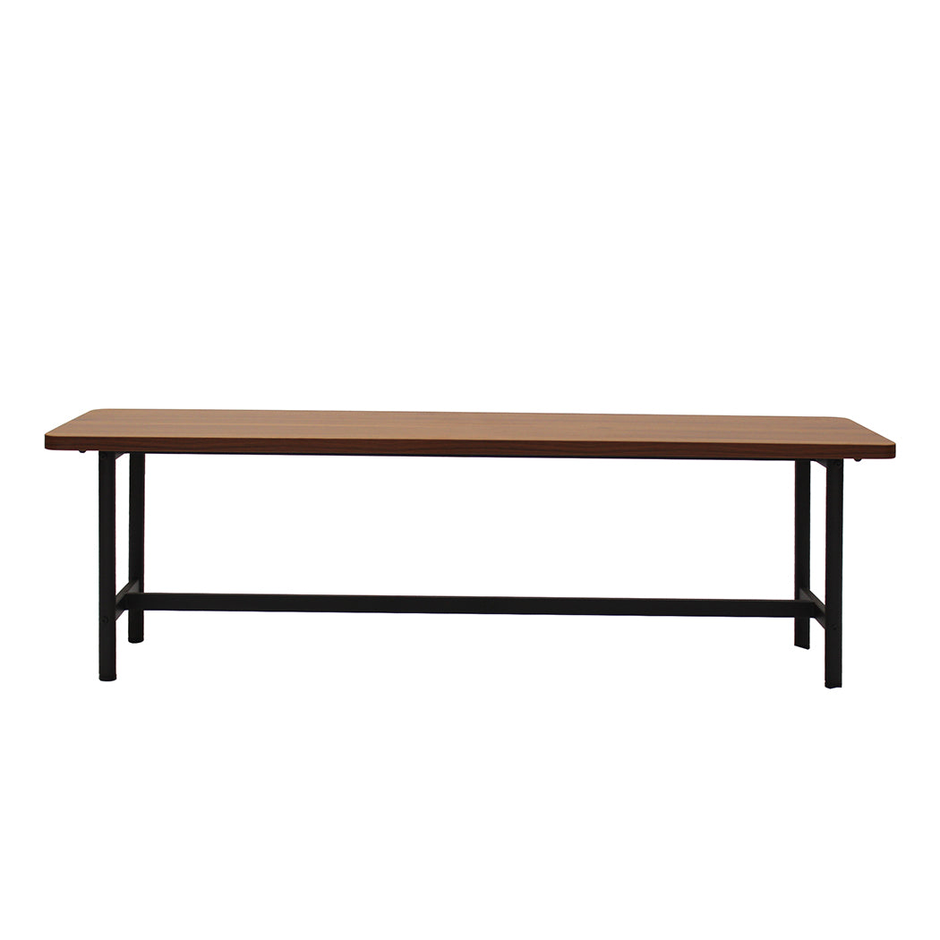 Levede 1x Dining Table +1x Bench Set Steel Home Kitchen Farmhouse Brown-1954802997833895937