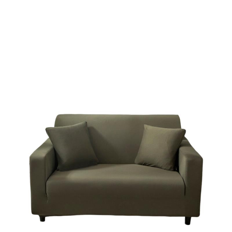 Anyhouz 2 Seater Sofa Cover Plain Army Green Style and Protection For Living Room Sofa Chair Elastic Stretchable Slipcover