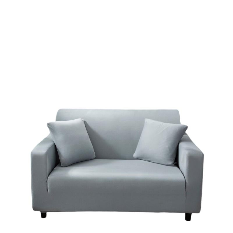 Anyhouz 2 Seater Sofa Cover Plain Ash Grey Style and Protection For Living Room Sofa Chair Elastic Stretchable Slipcover