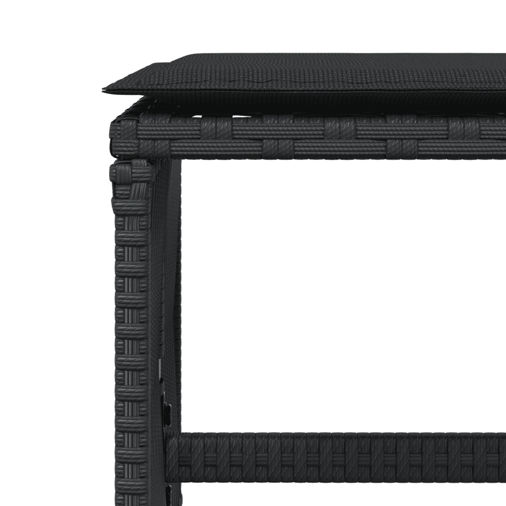 13 Piece Garden Dining Set with Cushions Black Poly Rattan