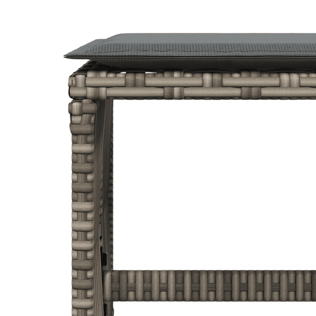 9 Piece Garden Dining Set with Cushions Grey Poly Rattan