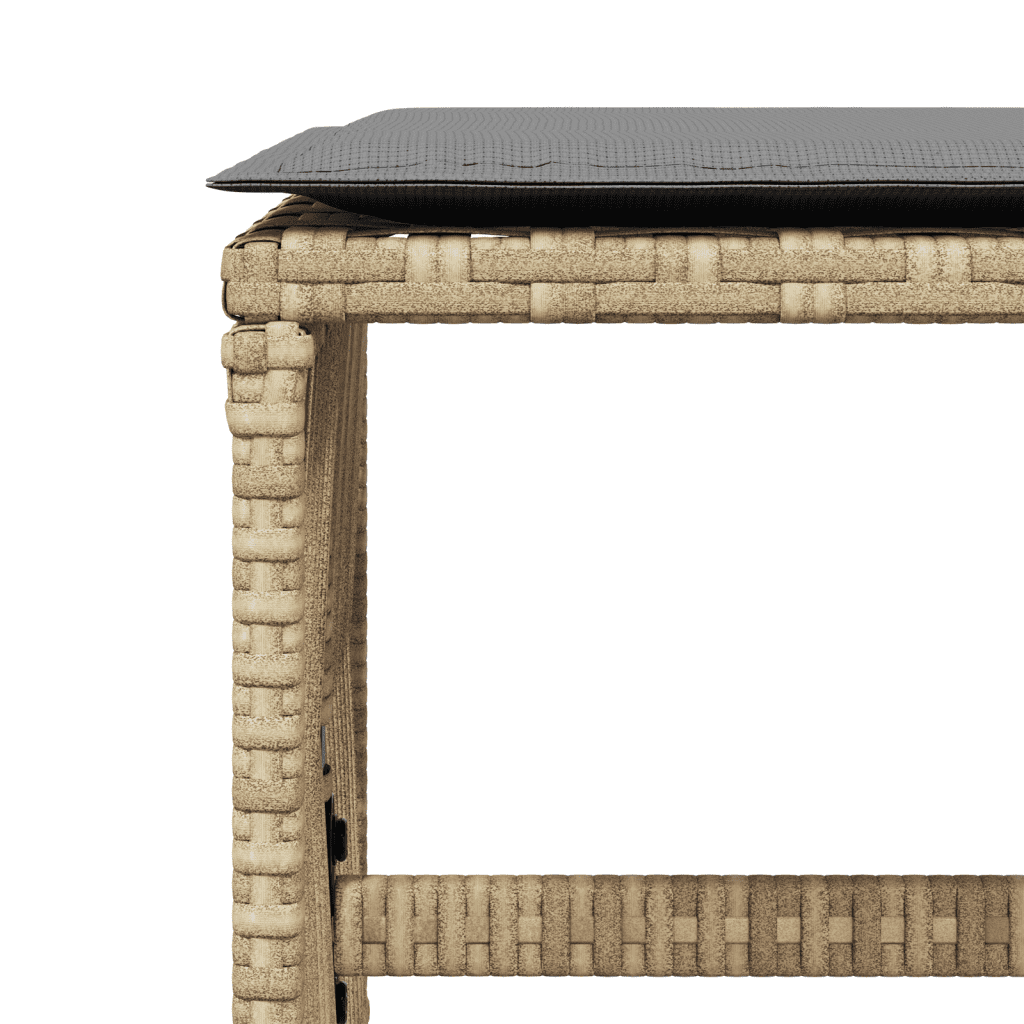15 Piece Garden Dining Set with Cushions Mix Beige Poly Rattan