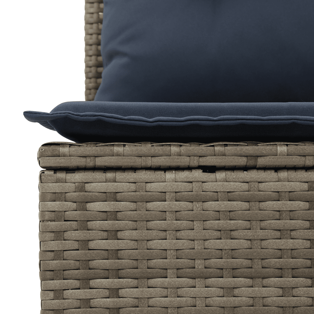 6 Piece Garden Sofa Set with Cushions Grey Poly Rattan