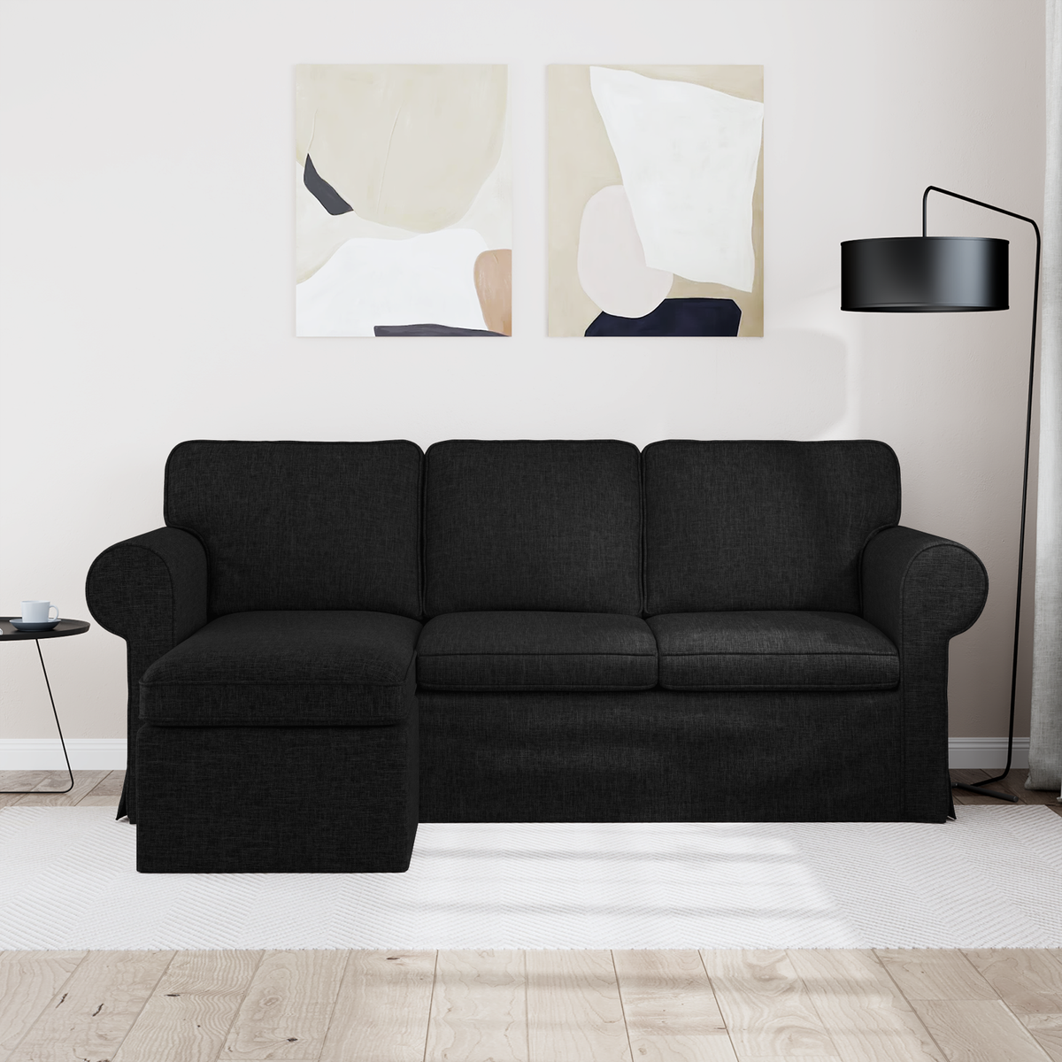 Sofa Black 195 x 138 x 80 cm Fabric
