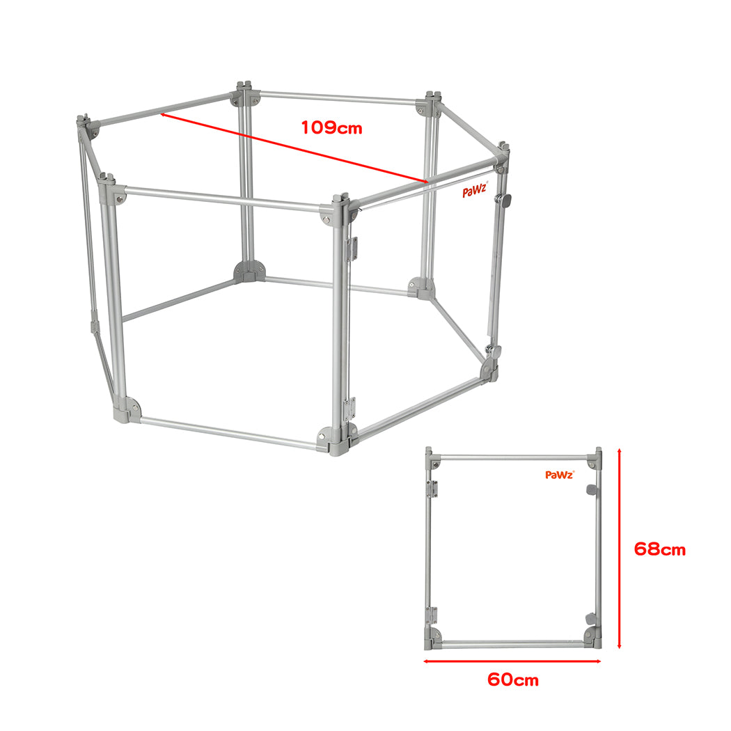 Pawz Pet Playpen Transparent Acrylic Clear Folding Dog Fence Kennel 6 Panel-1910112348266434561