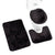 Anyhouz Bath Mat 3pc Black Bathroom Silk Tie-Dye Toilet Soft Non Slip Rug Shower Carpets Toilet Lid Cover Floor Mats for Hallway