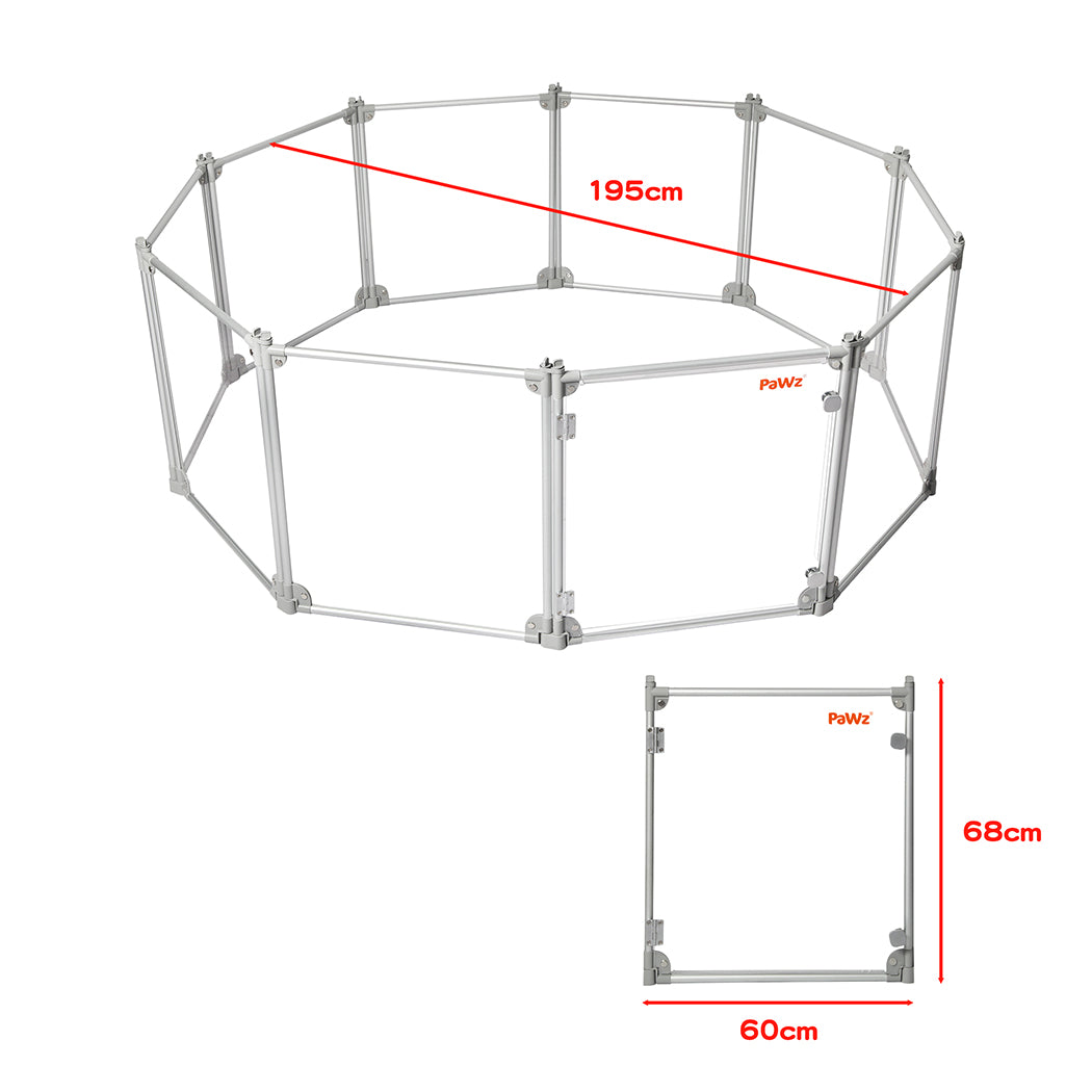 Pawz Pet Playpen Transparent Acrylic Clear Folding Dog Fence Kennel 10 Panel-1954802350732480513
