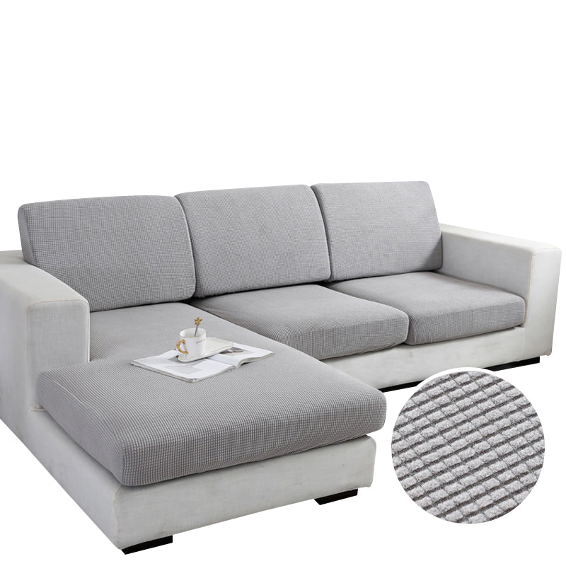 Anyhouz Sofa Cover Gray Polyester Thick Stretchable Cushion For Living Room 1Pc Enlarge Size 130-160cm