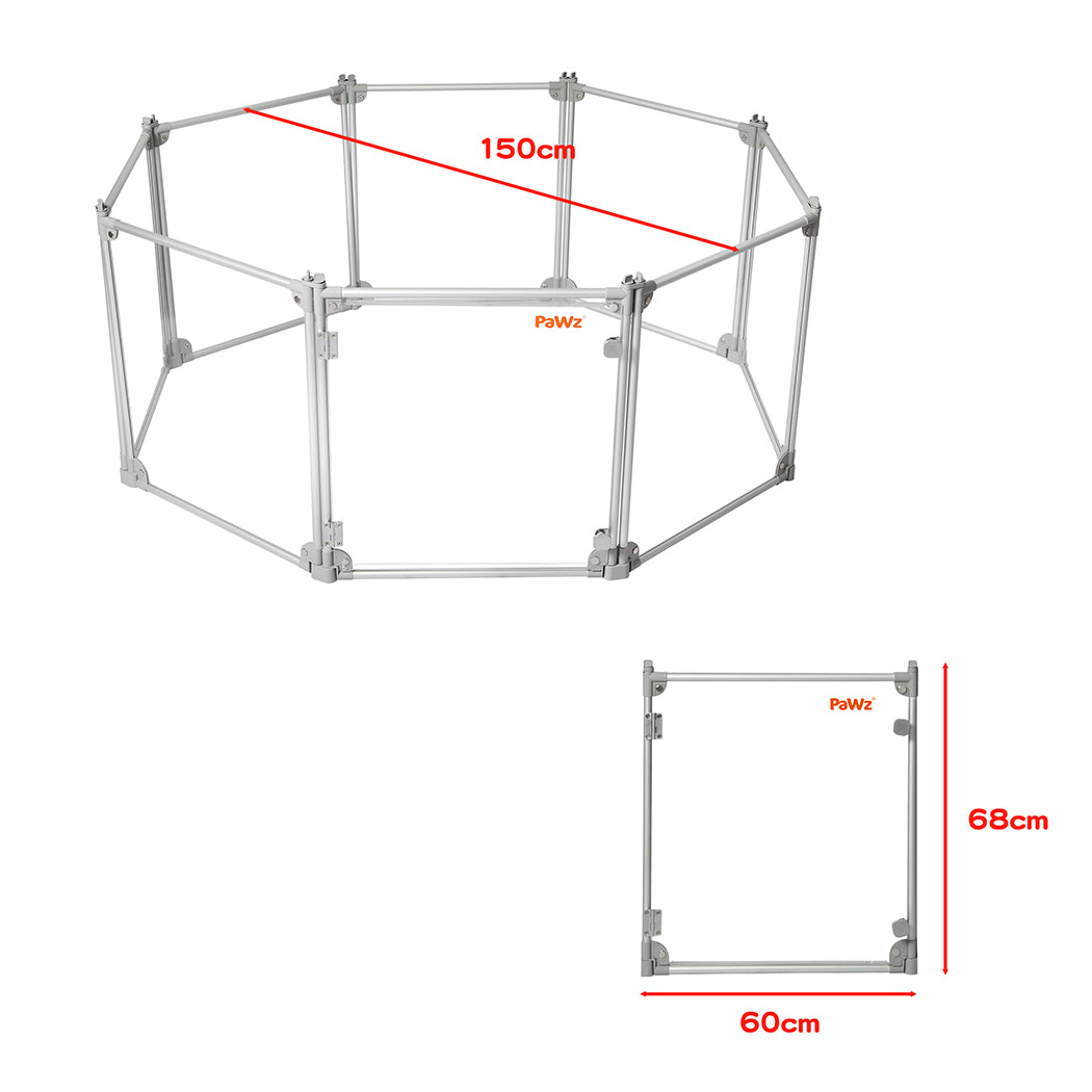 Pawz Pet Playpen Transparent Acrylic Clear Folding Dog Fence Kennel 8 Panel-1954802350375964673