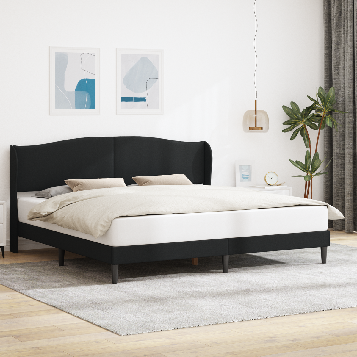 Bed Frame with Headboard Black 180 x 200 cm Faux Leather
