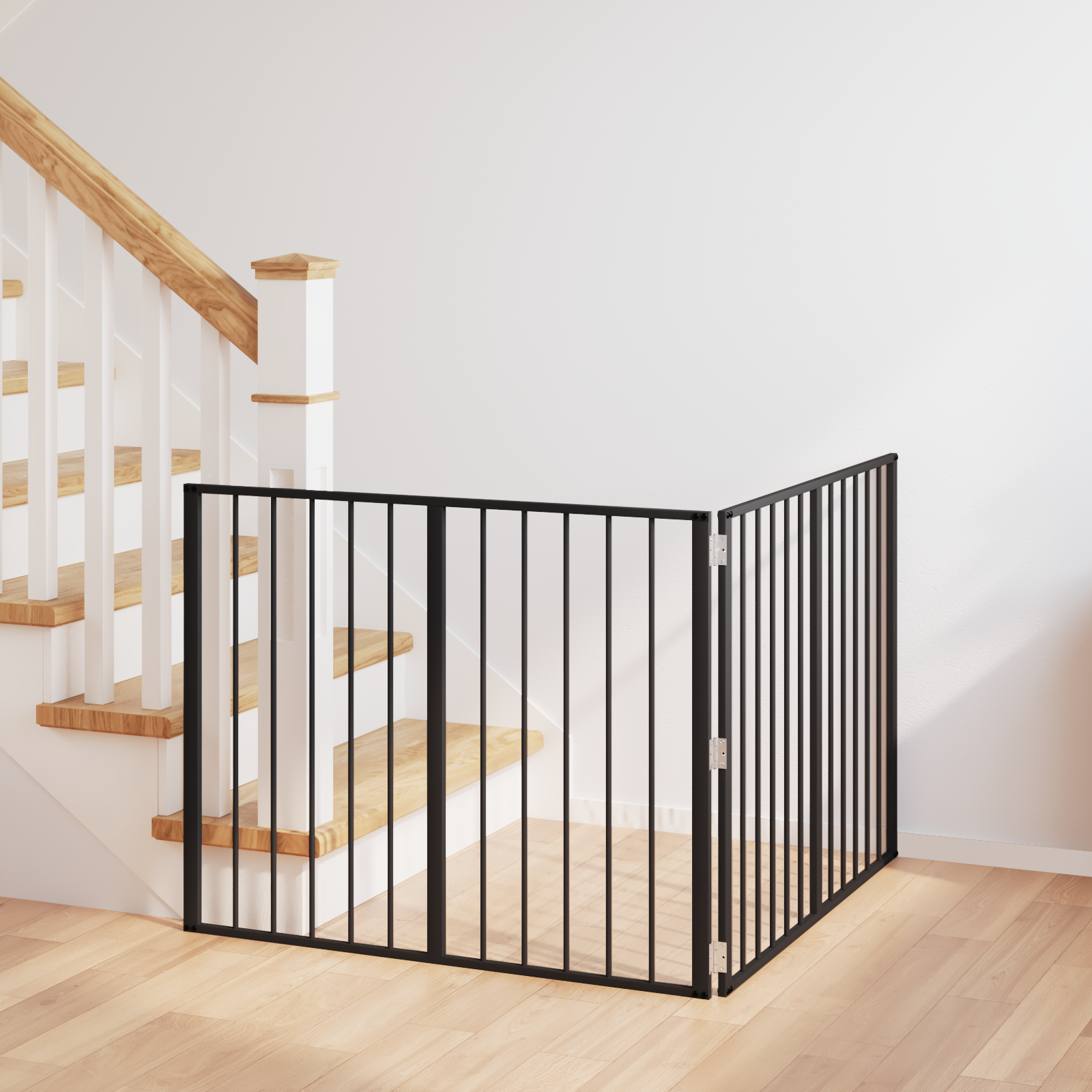 Dog Gate 2 pcs Black 100 x 80 cm Galvanised Steel