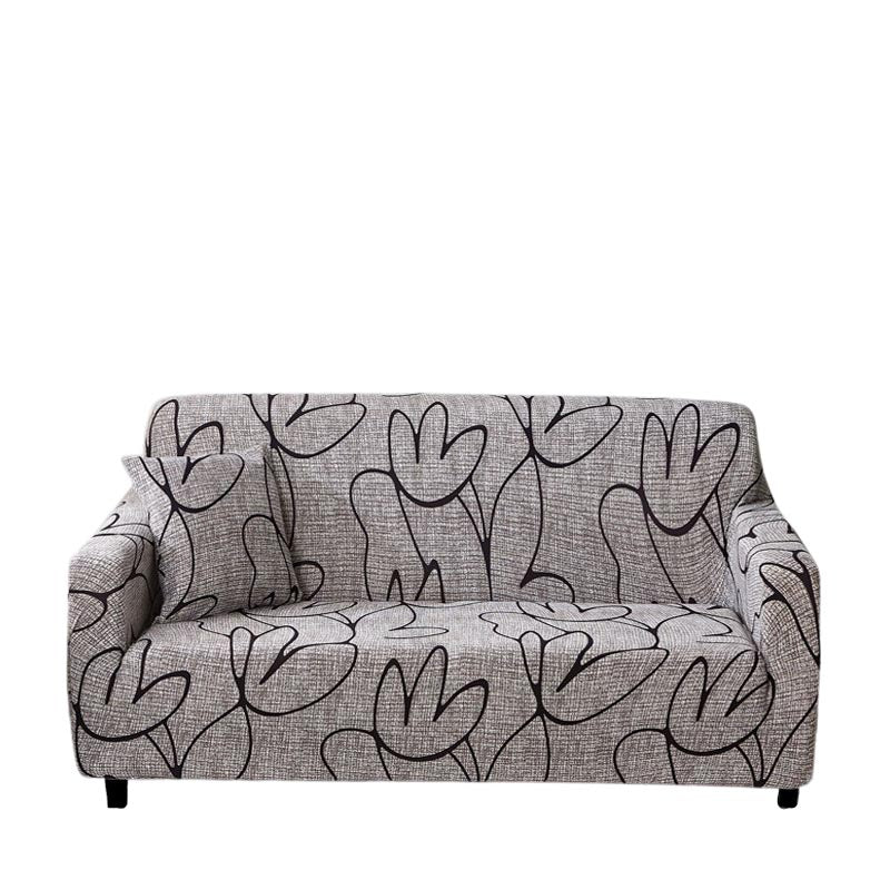Anyhouz 3 Seater Sofa Cover Light Gray Style and Protection For Living Room Sofa Chair Elastic Stretchable Slipcover