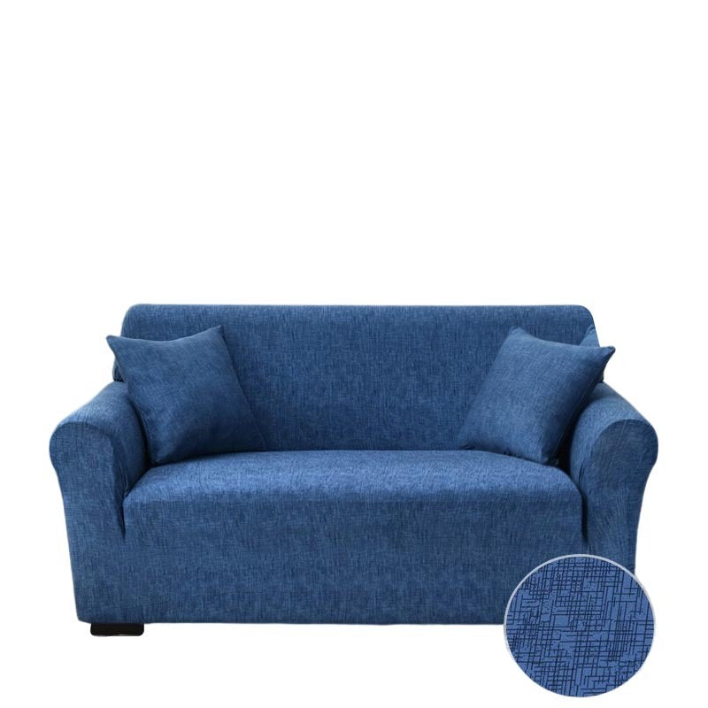 Anyhouz 3 Seater Sofa Cover Plain Blue Style and Protection For Living Room Sofa Chair Elastic Stretchable Slipcover