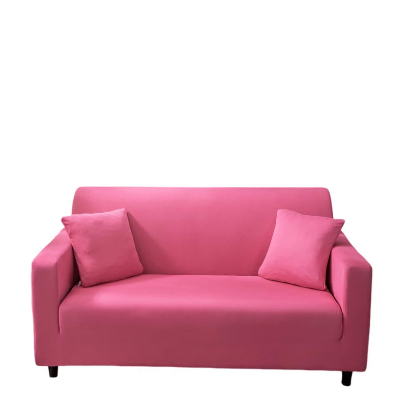 Anyhouz 3 Seater Sofa Cover Plain Rose Red Style and Protection For Living Room Sofa Chair Elastic Stretchable Slipcover