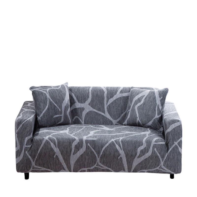 Anyhouz 3 Seater Sofa Cover Dark Gray Style and Protection For Living Room Sofa Chair Elastic Stretchable Slipcover