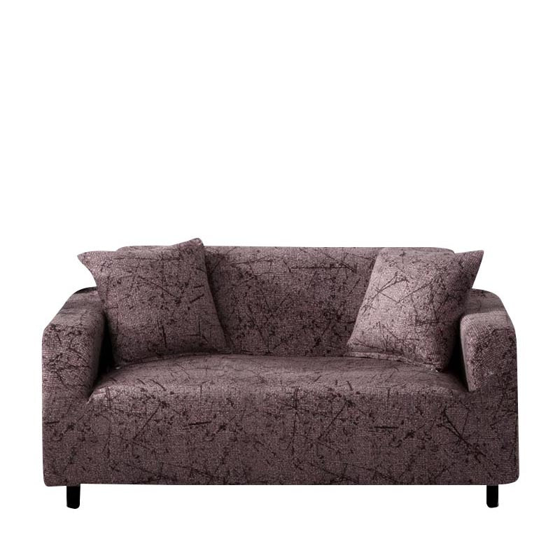 Anyhouz 3 Seater Sofa Cover Chocolate Brown Style and Protection For Living Room Sofa Chair Elastic Stretchable Slipcover