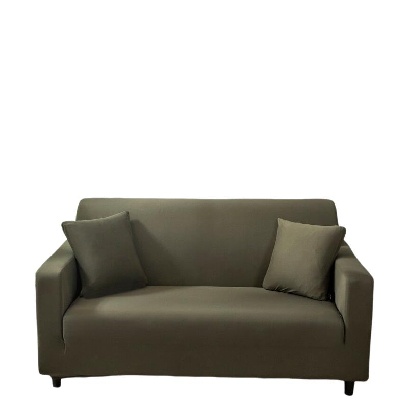 Anyhouz 3 Seater Sofa Cover Plain Army Green Style and Protection For Living Room Sofa Chair Elastic Stretchable Slipcover
