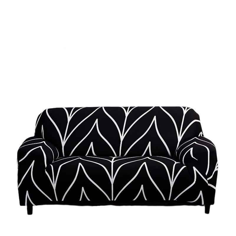 Anyhouz 3 Seater Sofa Cover Black Style and Protection For Living Room Sofa Chair Elastic Stretchable Slipcover