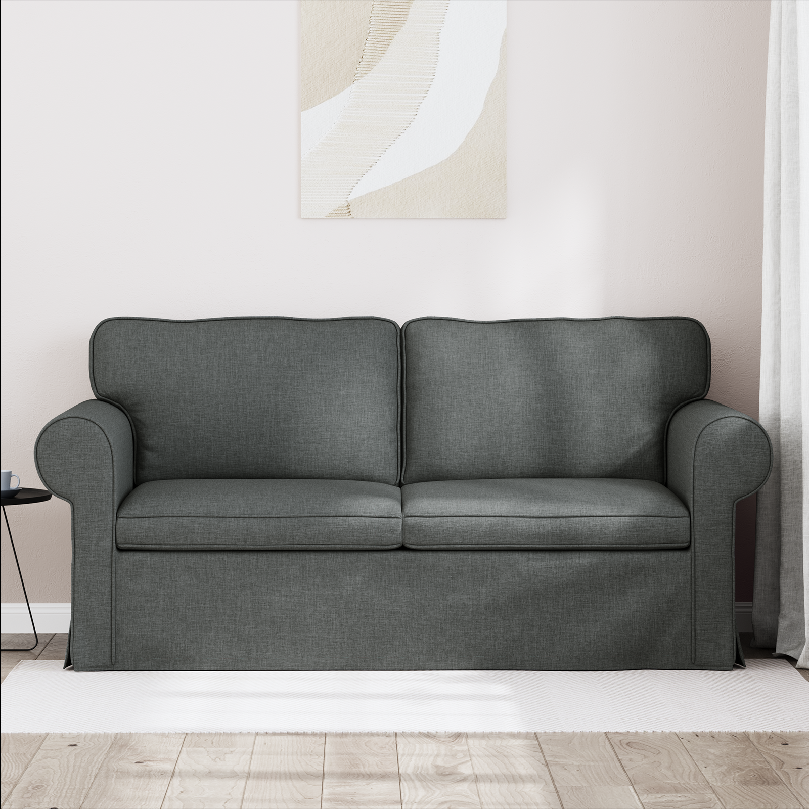 Sofa Dark Grey 175 x 82 x 80 cm Fabric