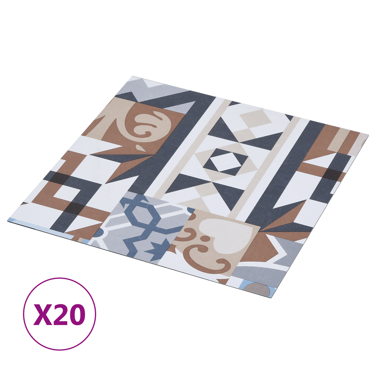 Self-adhesive Flooring Planks 30.5 x 30.5 cm 20 pcs PVC