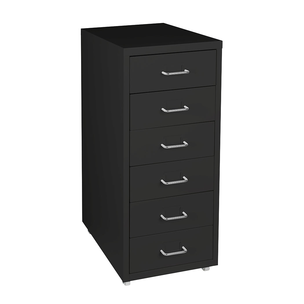 Levede 6 Drawer Office Cabinet Drawers Black-1954802725430628353