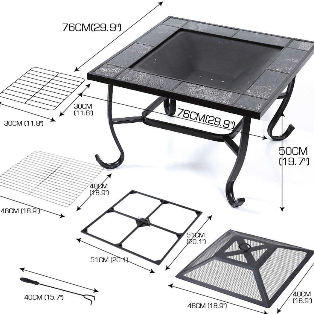 30" 3in1 Garden Steel Fire Pit Brazier-1910112943043907586